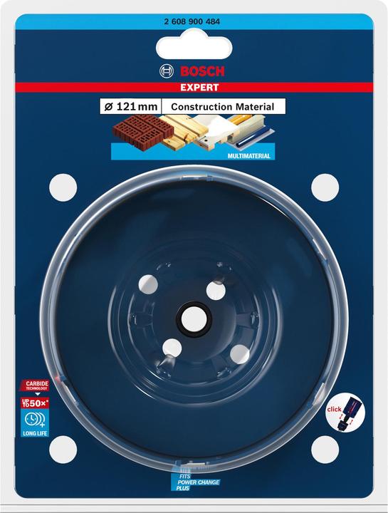Produktbild Bosch Professional Zubehör EXPERT Construction Material Lochsäge, 121 x 60 mm (121 Millimeter)