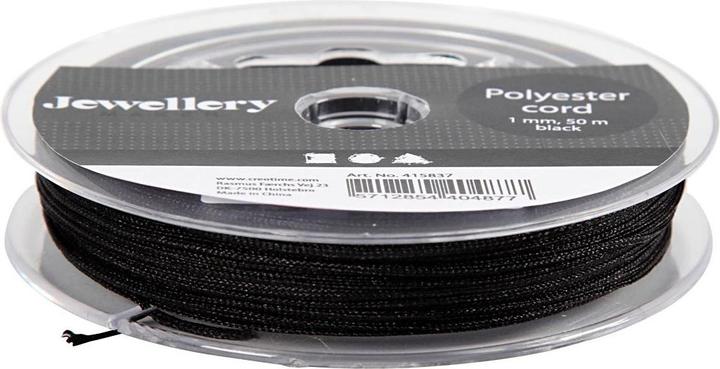 Actual product image Creativ Company Polyester cord black, 50m