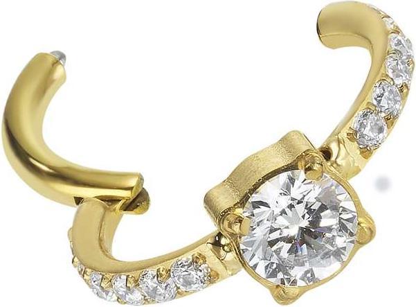 Immagine prodotto Bijouteria Piercing orecchio (Titanio, Vetro (di orologio), Rivestimento in PVD (colore oro))
