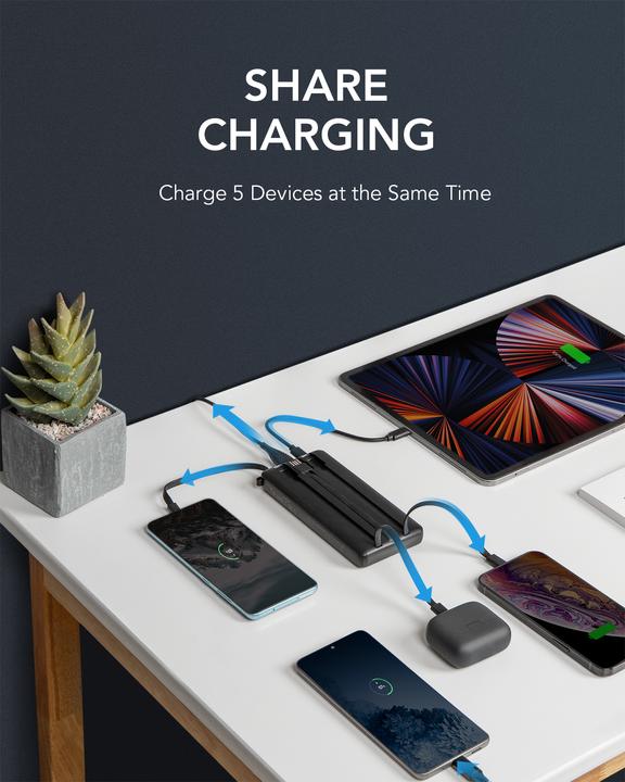 Immagine prodotto Veger C20 Powerbank con cavo - 20'000mAh (20000 mAh, 10 W, 77 Wh)