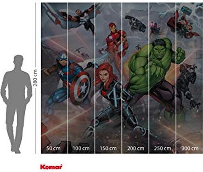 Actual product image Komar Non-woven wallpaper Into Adventure Avengers Street Revenge 6-panel 300 x 280 cm (300 x 280 cm)