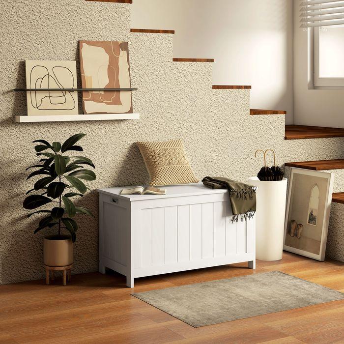 Actual product image Swisshandel24 Chest, storage box, storage box with handle, tool chest with lid, white, 81x40x46cm (40 cm, 1x)