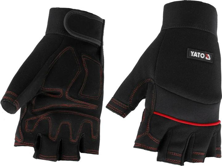 Produktbild Yato Grösse 10 Sicherheitshandschuhe, beschichtet, fingerlos, schwarz (YT-74660) (10)