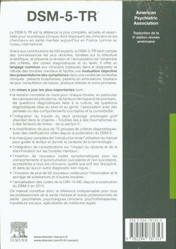 Immagine prodotto DSM-5-TR : manuel diagnostique et statistique des troubles mentaux (Francese, Collettività, 2023)