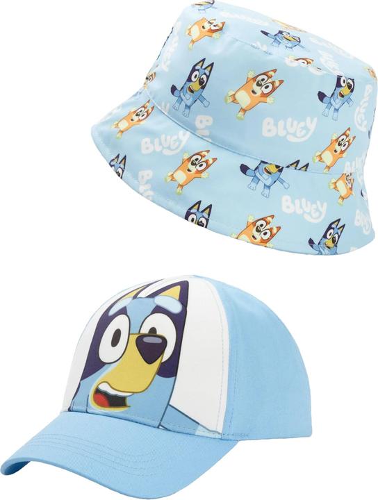 Actual product image Bluey Childrens/Kids Bucket Hat & Cap Set (One size)