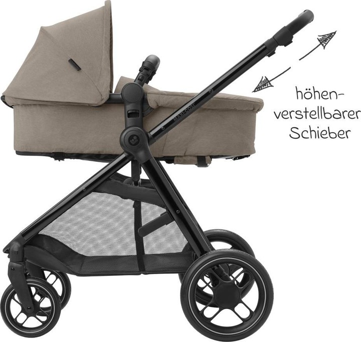 Actual product image Maxi-Cosi Zelia 3 Luxe Twillic Truffle Fr (Black glossy frame & Black Leather)