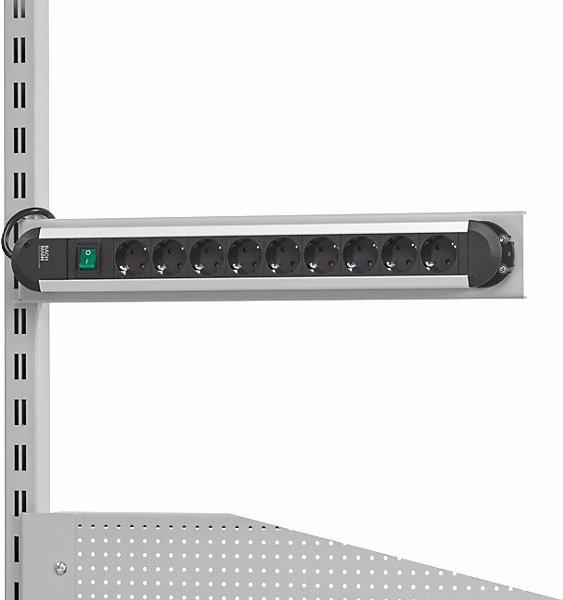 Produktbild Aldipro Systems Steckdosenleiste, 9-fach, zur Befestigung am Aufsatzholm, mit An-/Aus-Schalter (9 x)