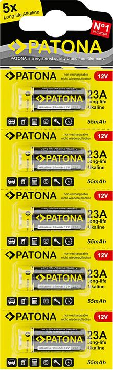 Actual product image Patona Alkaline battery 23A (5 pcs., A23, 55 mAh)