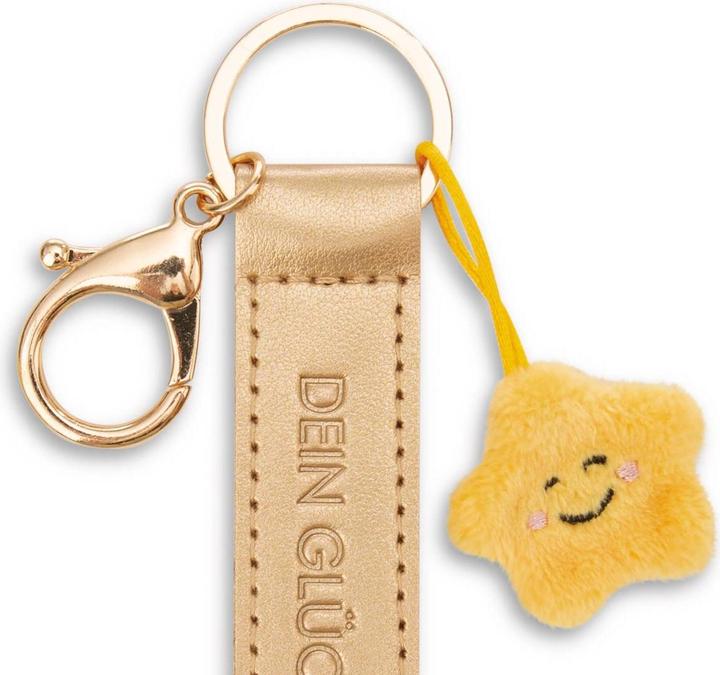 Actual product image Magni NICI Schlüsselanhänger Dein Glücksstern Kunstlederband mit Stern gold 10cm
