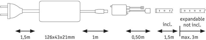 Immagine prodotto Paulmann Set di strisce MaxLED 500 (Luce del giorno, Bianco, Bianco caldo, 150 cm, Interno)