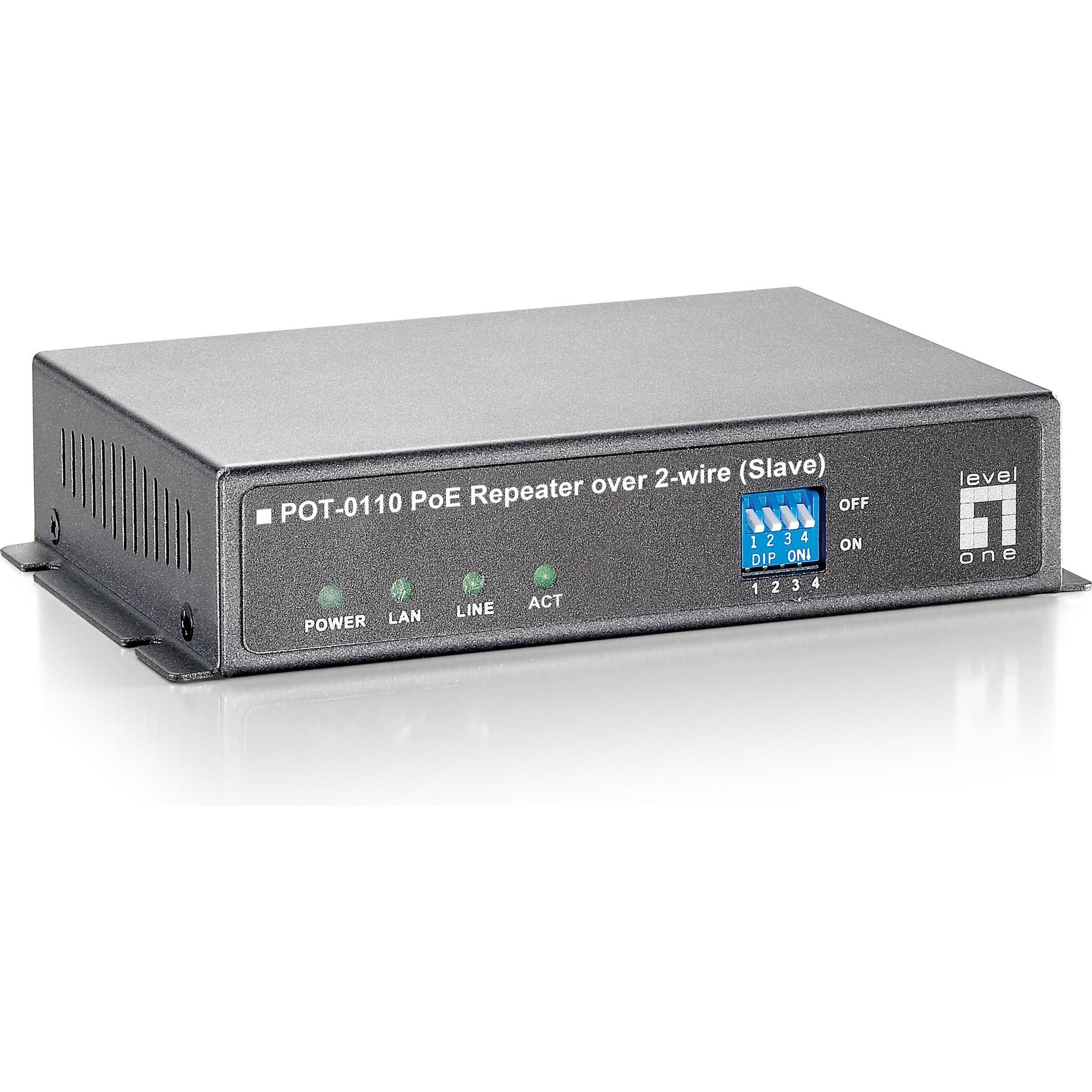 LevelOne POT-0110 Power over Ethernet PoE Repeater Slave su 2 fili RJ-11, Ripetitore WiFi