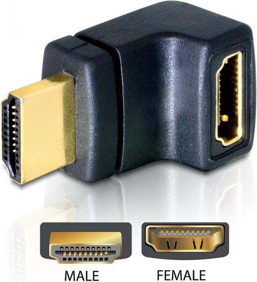 Produktbild Delock HDMI Stecker > HDMI Buchse 90° oben (HDMI, 2.79 cm)