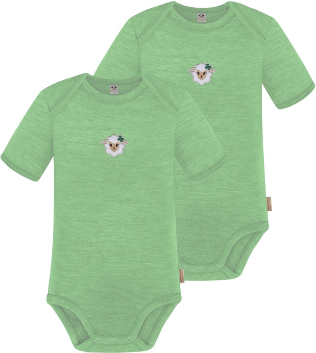 Actual product image Normani Set of 2 baby merino bodysuit short sleeves "Tauranga" - 9285 (68)