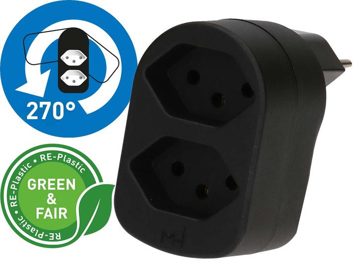 Actual product image Max Hauri ADAPT 2x Typ 13 schwarz drehbar Green+Fair (2x, Type 13)