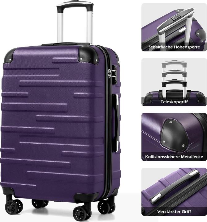 Image du produit Coolife 2-teiliges Hartschalen-Reisekofferset (S + M) (60 l)