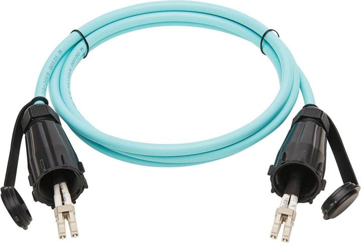Actual product image Eaton 10Gb Rigid Industrial Duplex Multimode 50/125 OM3 Fiber Patch Cable LC/LC - IP68 Aqu (2 m)