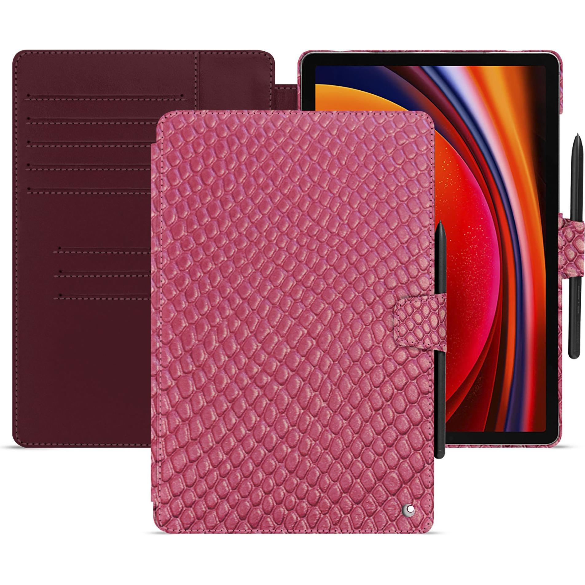 Thumbnail - Noreve Lederschutzhülle Samsung Galaxy Tab S9 (Galaxy Tab S9), Tablet Hülle, Rosa
