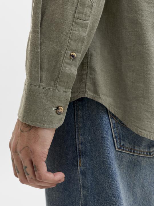 Actual product image Jack & Jones Jjesummer Linen Blend Band Shirt L/S Sn (XL)