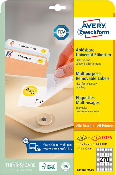 Immagine prodotto Avery Etichette universali, rimovibili