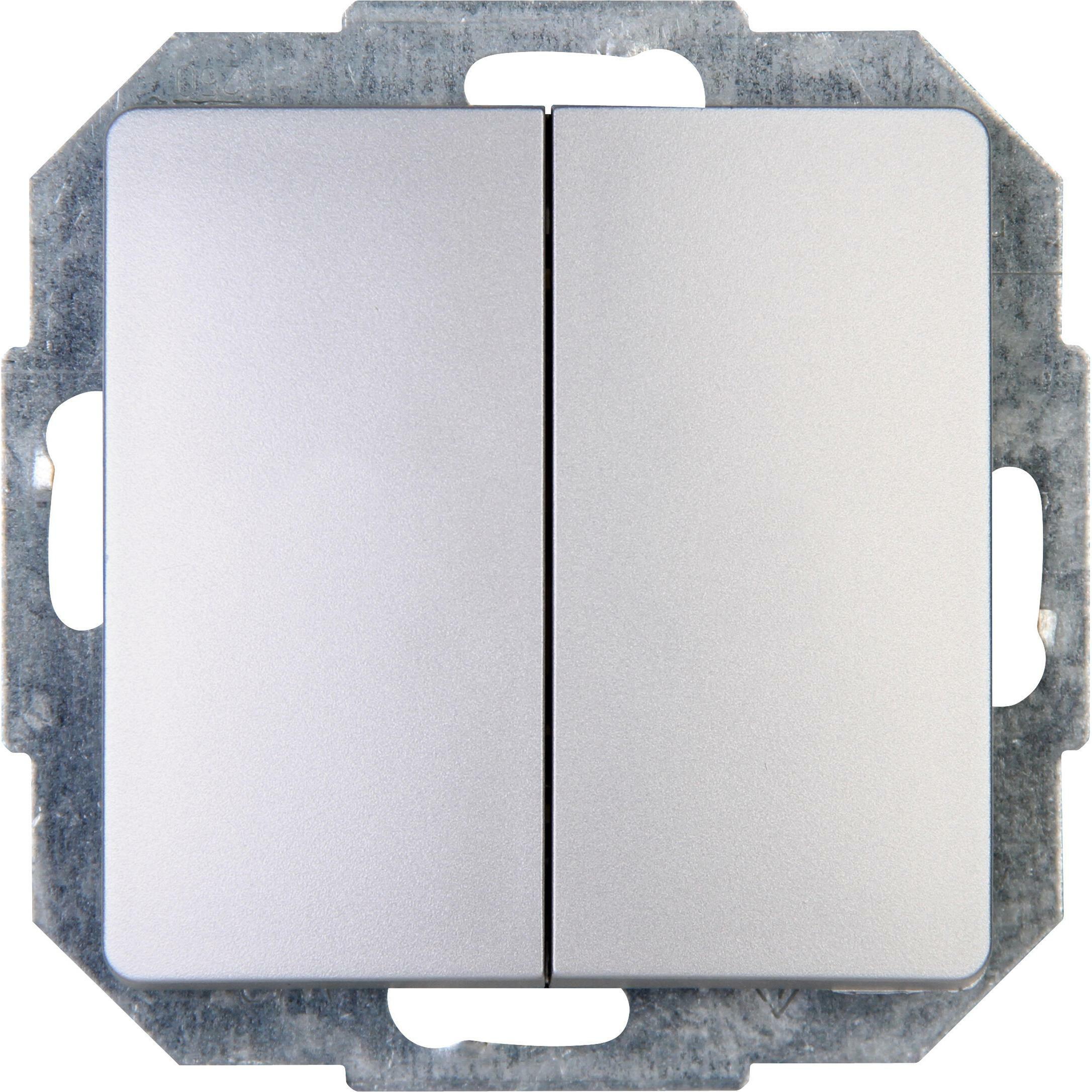 Kopp Doppelwechselschalter Paris silber, Taster + Schalter, Silber