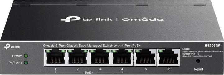 Produktbild TP-Link 6-Port Gigabit PoE+ Switch – Lüfterlos, Cloud Managed, 65W (6 Ports)