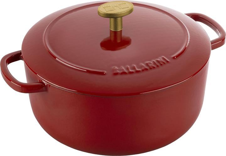 Actual product image Ballarini Cocotte BELLAMONTE 20 cm round 2.5 litre cast iron roaster red (20 cm, Casserole + Stewpot, Cast iron)