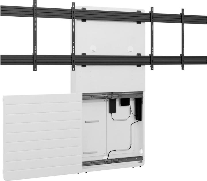 Produktbild Hagor Medienm?bel 900x800mm wei?/sch 2x75kg/2x65-75"/Boden-Wand-Montage