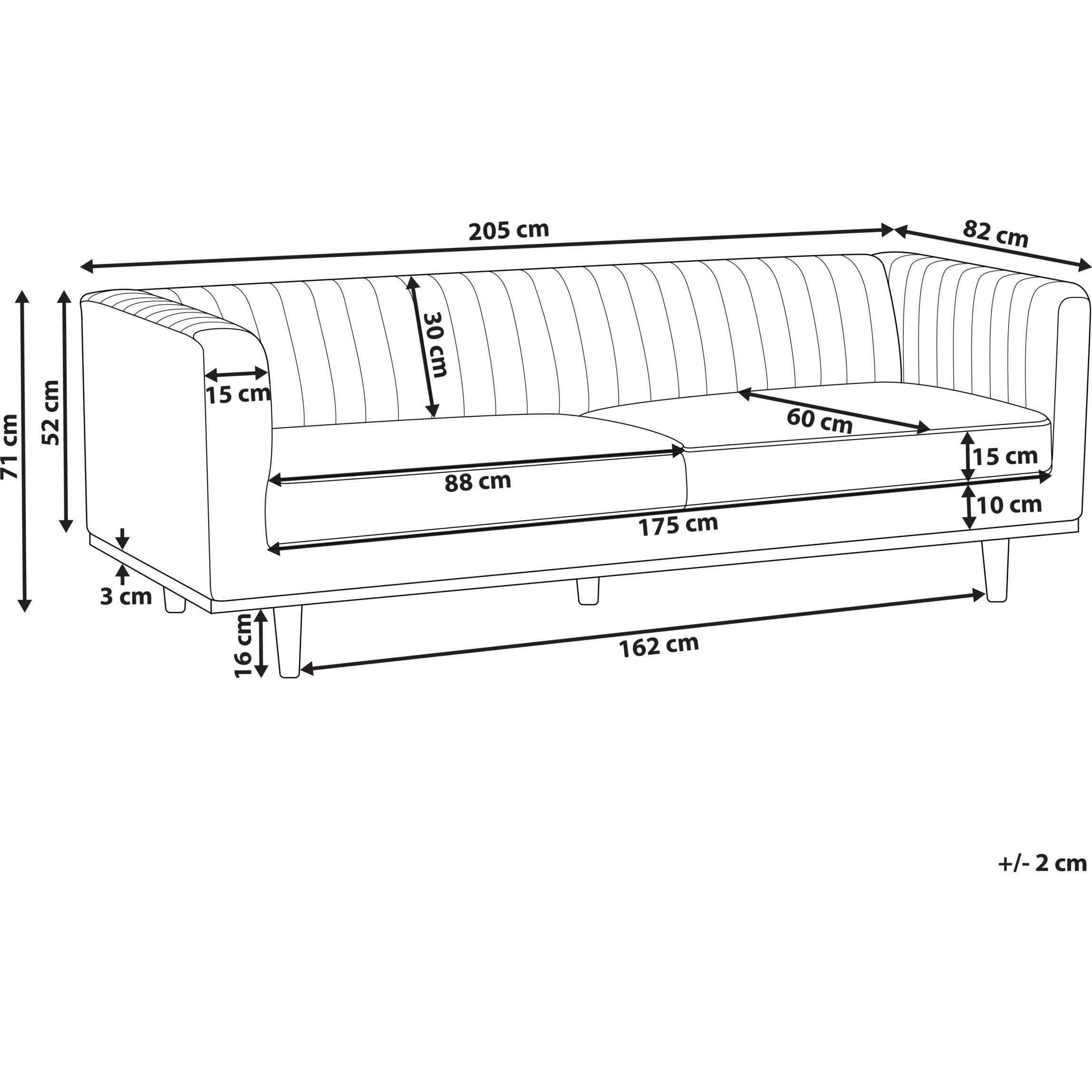 Thumbnail - Beliani, Sofa, Skaule (3-Sitzer)