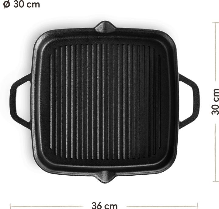Produktbild Burnhard Gusseisen Grillpfanne (30 cm, Grillpfanne, Gusseisen)