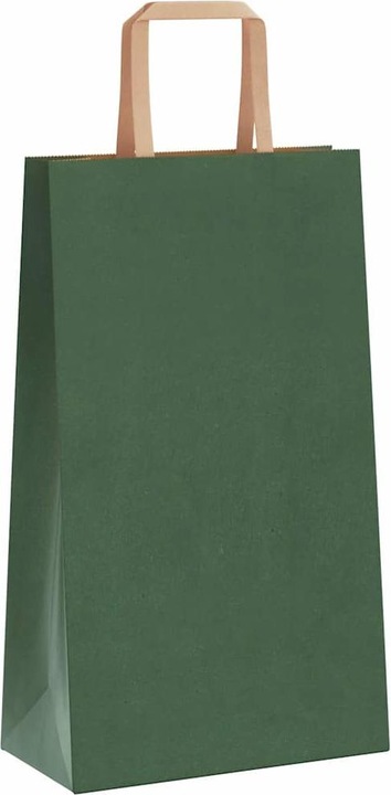 Produktbild VidaXL Kraftpapiertüten 250 Stk. mit Henkel Grün 21x11x36 cm Papiertüte (Geschenktüte, 250 x)