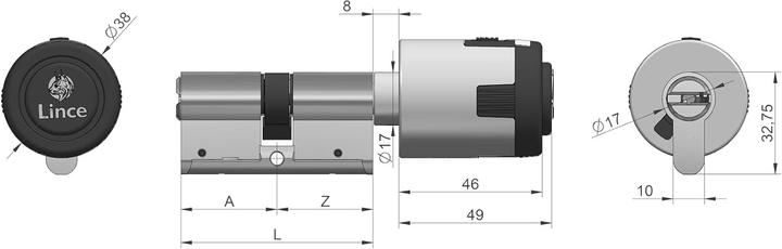Actual product image Lince Advanced Security Alarm Cylinder with 100 dB Siren and Anti-Intrusion Protection