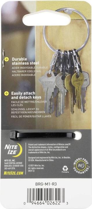 Actual product image Nite Ize Key ring with carabiner Bi