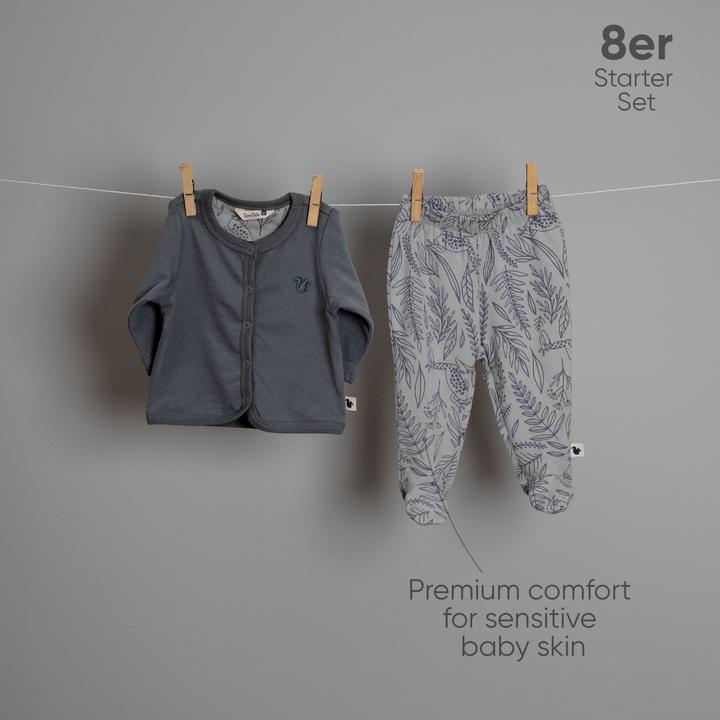 Immagine prodotto TotsTale Premium 8-tlg. Newborn Starter-Set – Babykleidung aus Bio-Baumwolle – Geschenk zur Geburt (50, 56, 62, 68)