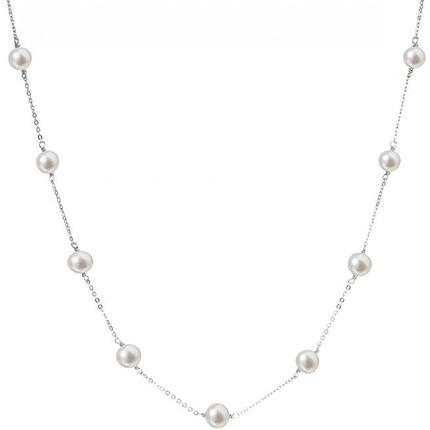Evolution Group, Halsschmuck, silver necklace with 9 real pearls pavona 22013.1 (L)