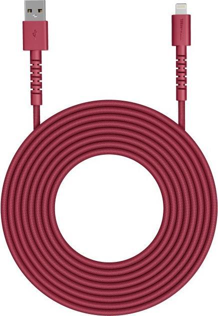 Image du produit Fresh'N Rebel Fresh 'n Rebel USB-A zu Lightning silicone geflochtenes Kabel "FlexWave" 2m, Berry Red (2 m, 30 W)