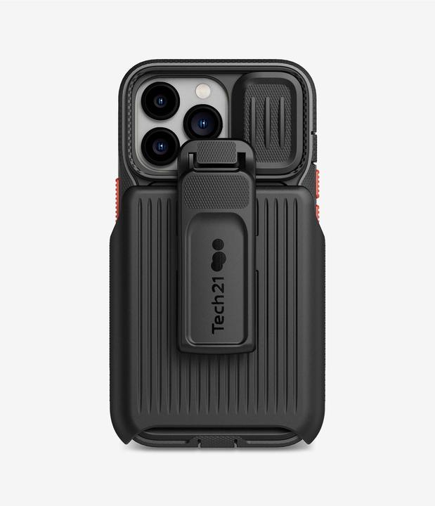 Actual product image tech21 Evo Max w/Holster, Cover, Apple, iPhone 13 Pro, 15.5 cm (6.1 inch), Black (Apple iPhone 13 Pro)