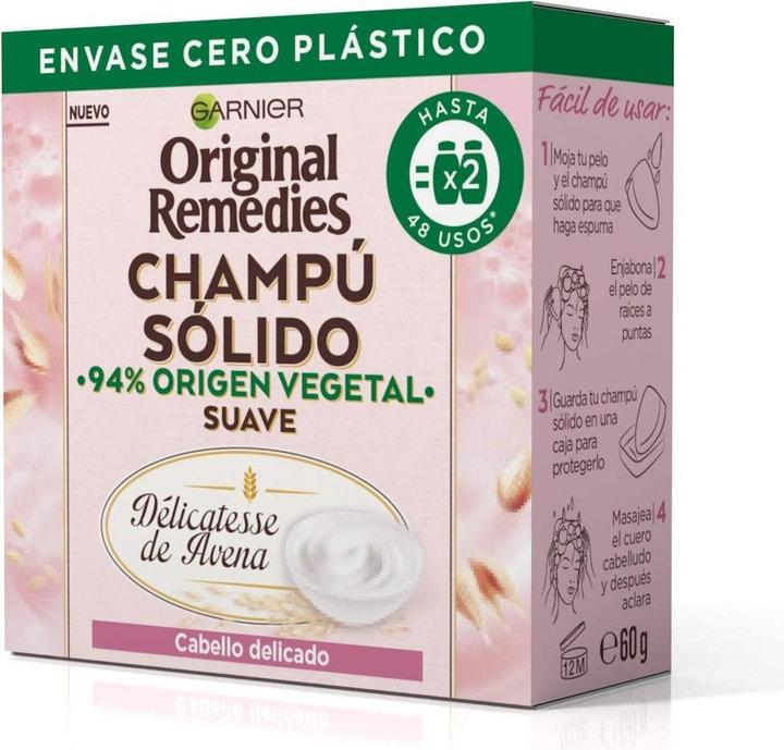 Actual product image Garnier Original Remedies Gentle Soothing Solid Shampoo 60g (Solid shampoo, 60 g)
