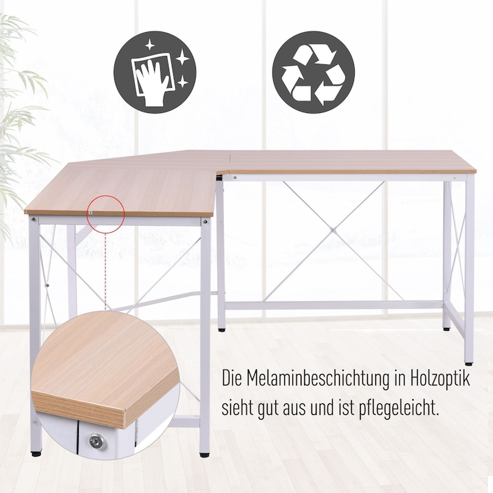 Produktbild Homcom Winkelschreibtisch (150 x 150 x 76 cm)