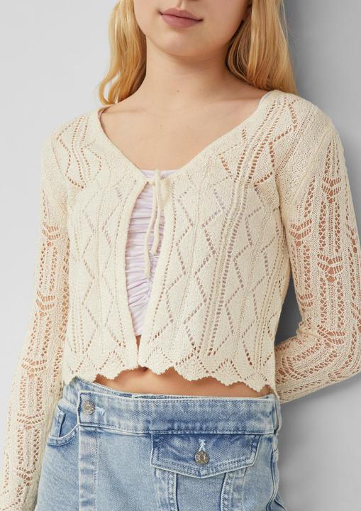 Actual product image s.Oliver Strickjacke mit Ajourmuster und Bindeband (170)