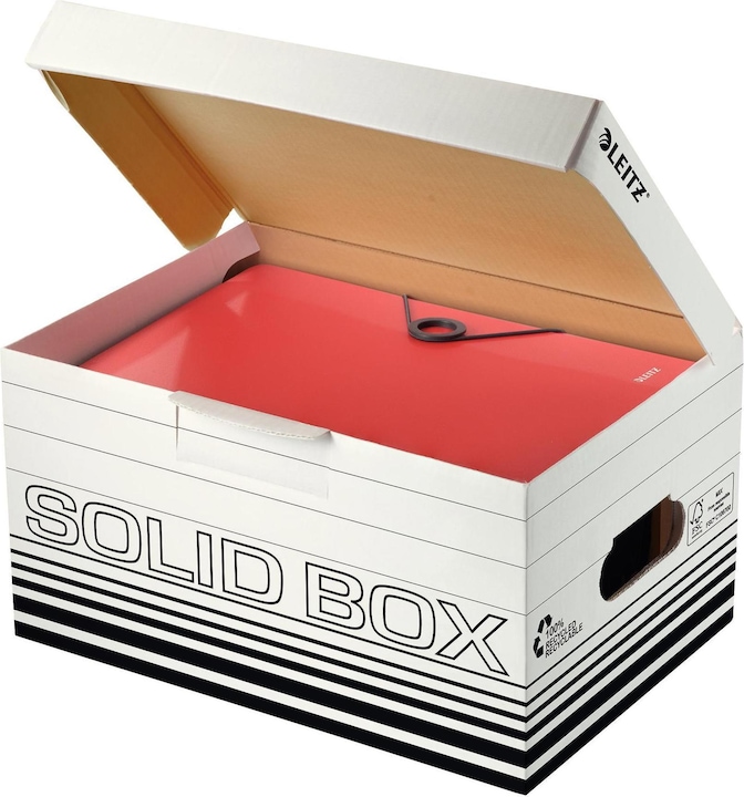 Actual product image Leitz Archive box 265 mm x 195 370 cardboard white, black 10 pcs. (Folio, A4)