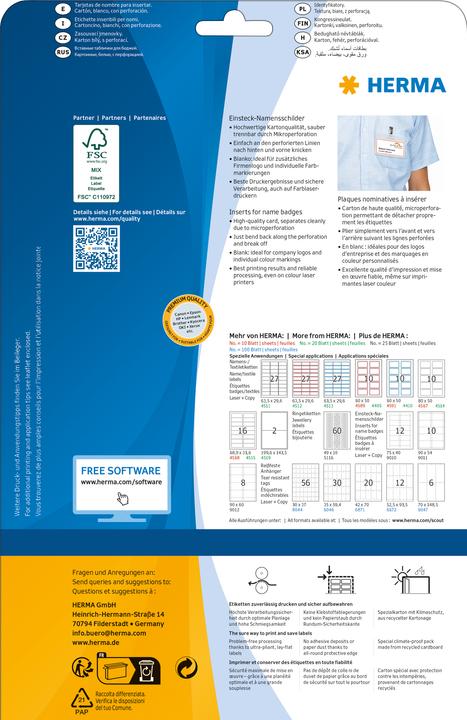 Produktbild HERMA Namensschilder A4