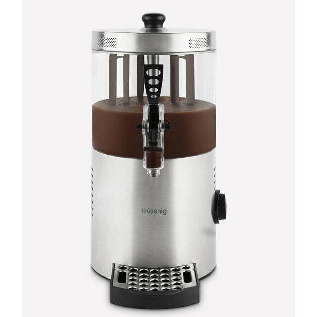 H.Koenig Koenig - S800 - Warme Ccolademelk Dispenser - Warme Drankendispenser - 3L, Fun Kitchen, Silber, Schwarz