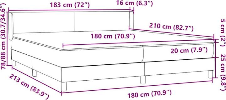 Immagine prodotto vidaXL Boxspringbett (180 x 210 cm)
