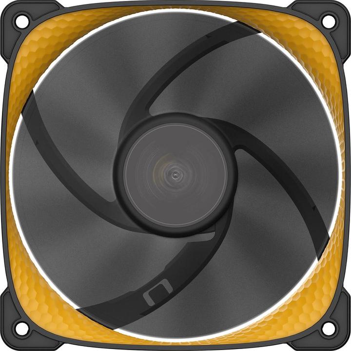 Actual product image Geometric Future Squama 2505Y RGB fan, 3-pack - 120 mm, black/yellow (120 mm, 3 x)