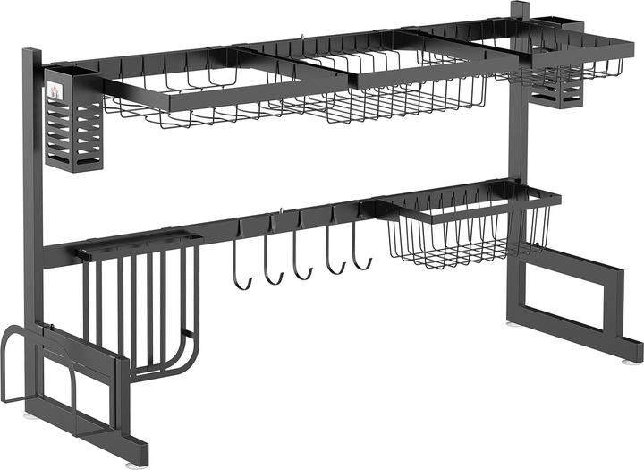 Homcom Abtropfgestell Stahl Schwarz