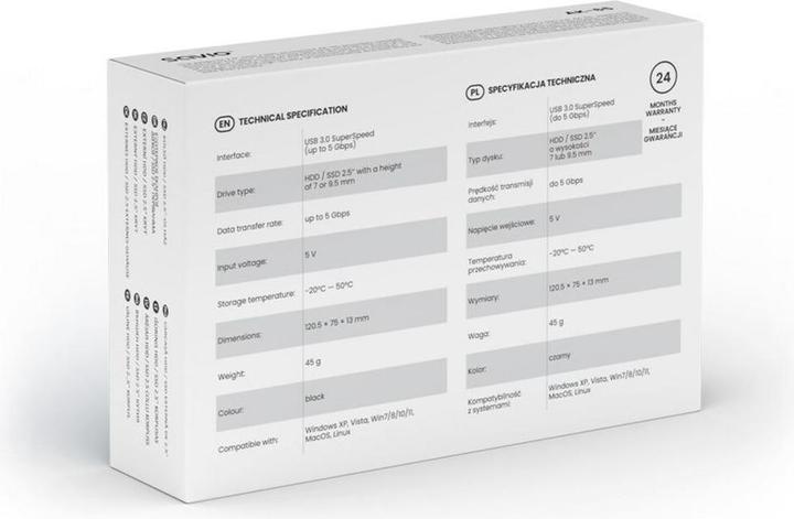 Productafbeelding Savio 2,5 externe HDD/SSD-behuizing USB 3.0 AK-65 (2.5")
