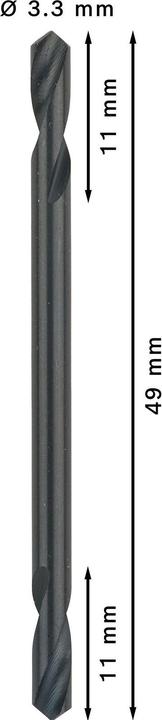 Produktbild Bosch Professional Zubehör PRO Metal HSS-G Spiralbohrer mit Doppelklinge, 3,3 x 11 x 49 mm (3.3 mm)