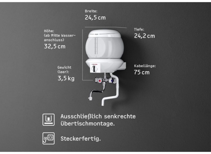 Produktbild Stiebel Eltron EBK 5 GA Kochendwassergerät, Glas, 5 Liter, Chromarmatur