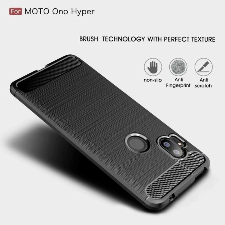Actual product image König Design Case Mobile Protection for Motorola Moto One Hyper Case Cover Bumper Carbon Black (Motorola Moto One Hyper)