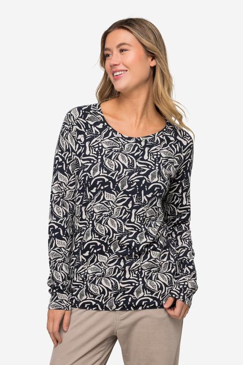 Produktbild Laurasøn T-Shirt, allover Print, Rundhals, Langarm, OEKO-TEX (L)